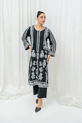 Black Chain Stitch Embroidered 2 Piece Suit – Stitched Lawn Dress