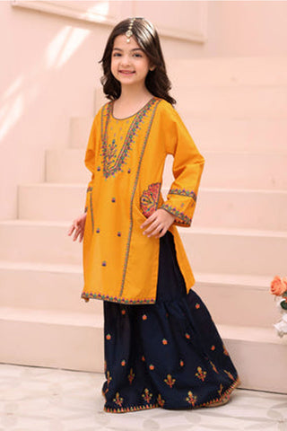 Sunshine-10 – Yellow 2-Piece Cotton Gharara Set for Girls