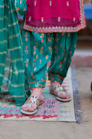 Shocking Pink & Turquoise Kids Formal Suit | 3 Piece