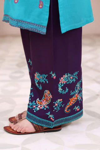 Izha-1 – Elegant Embroidered Lawn Kurta Set for Girls