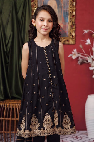 Black & Gold Kids Formal Suit | Viscose Raw-Silk