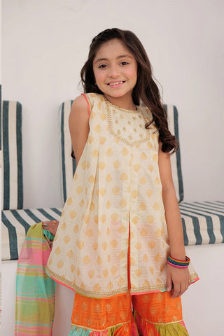 Fawn Multicolor Tasar Silk Kids Formal Suit | 3 Piece