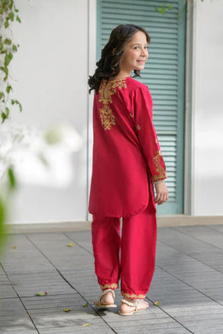 Aysel-3 – Pink Embroidered Lawn Kurta Set for Girls