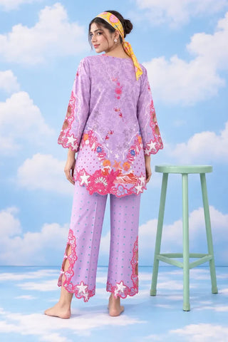 Lilac Ocean-Inspired Print Lawn Suit — Aveline by Dhaga