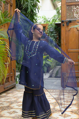 Roha-7 – Pink Embroidered 2-Piece Lawn Kurta Set for Girls