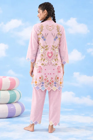Back view of pastel pink lawn co-ord