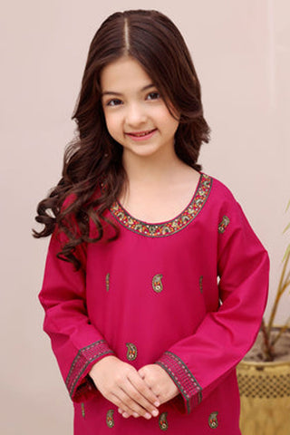 Nisha-16 – Pink Embroidered Lawn Kurta Set for Girls