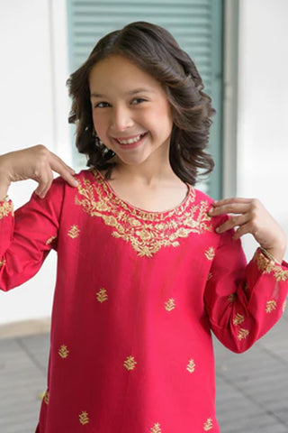 Aysel-3 – Pink Embroidered Lawn Kurta Set for Girls
