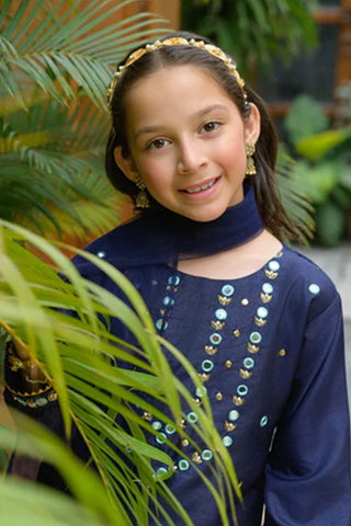 Roha-7 – Pink Embroidered 2-Piece Lawn Kurta Set for Girls