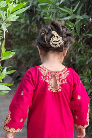 Aysel-3 – Pink Embroidered Lawn Kurta Set for Girls