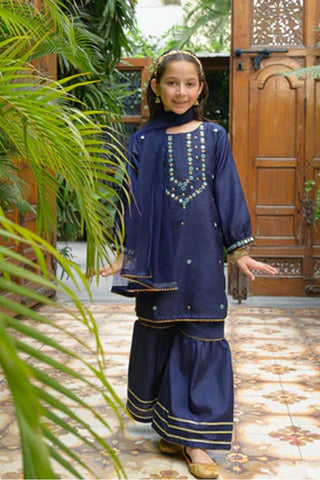 Roha-7 – Pink Embroidered 2-Piece Lawn Kurta Set for Girls
