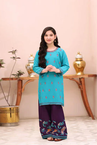 Izha-1 – Elegant Embroidered Lawn Kurta Set for Girls