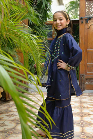 Roha-7 – Pink Embroidered 2-Piece Lawn Kurta Set for Girls