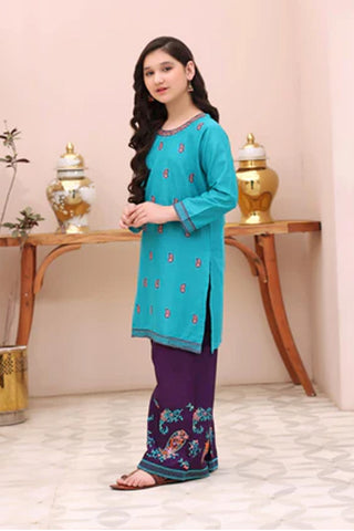 Izha-1 – Elegant Embroidered Lawn Kurta Set for Girls