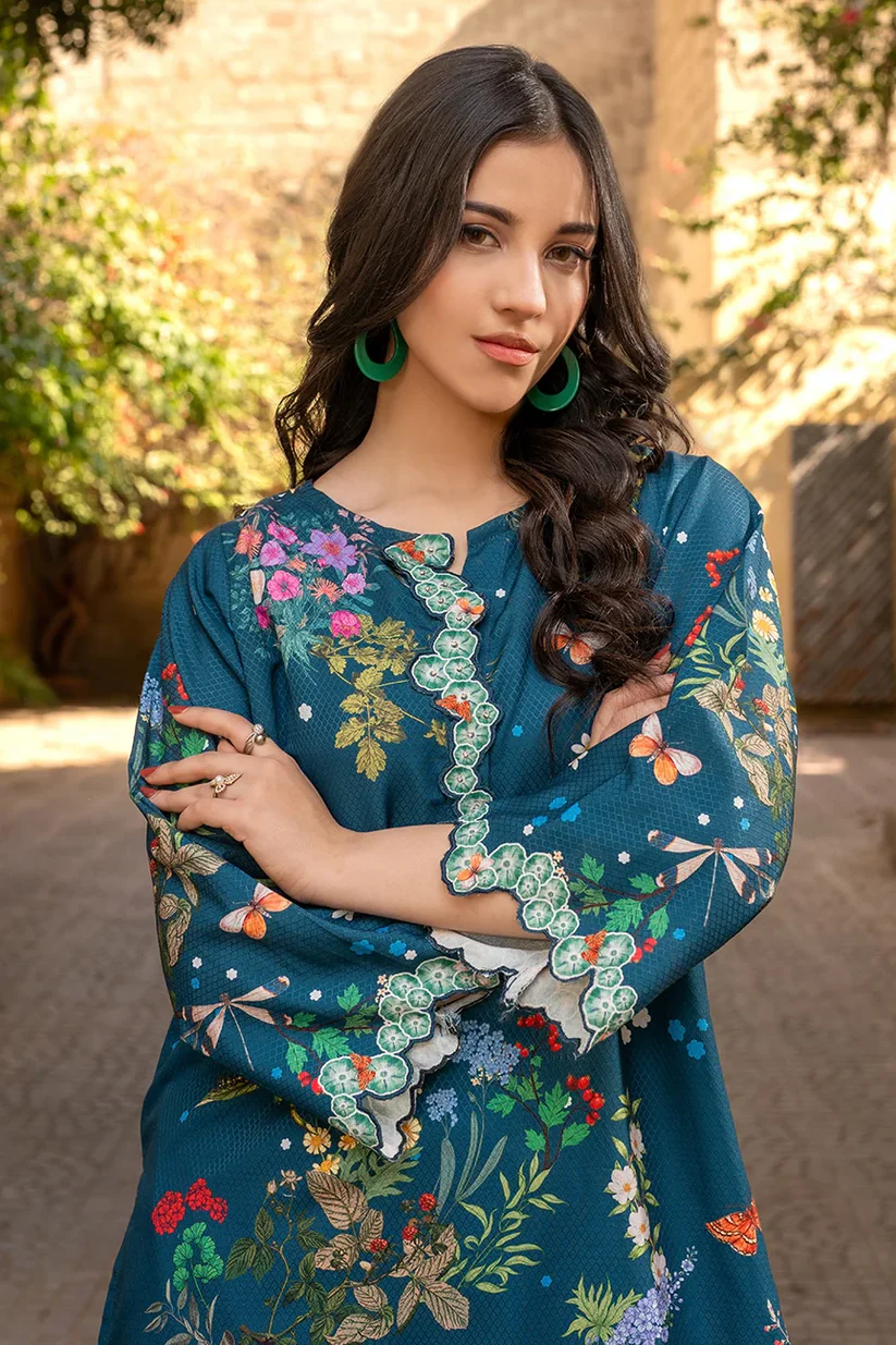 Juneau – Printed Teal Co-ord Set | Munfarid