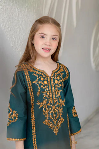 Hanaa – Teal 2 Piece Lawn Kurta Set for Girls