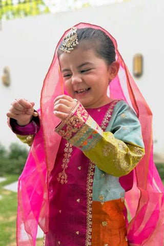 Opal 10 – 3 Piece Raw Silk Embroidered Kurta Set (Top + Bottom + Dupatta)