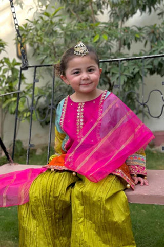 Opal 10 – 3 Piece Raw Silk Embroidered Kurta Set (Top + Bottom + Dupatta)