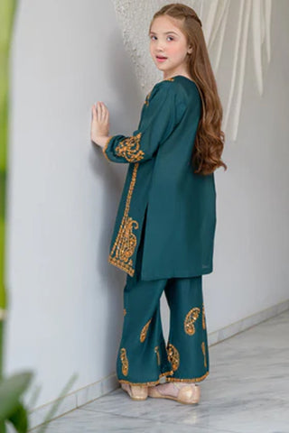 Hanaa – Teal 2 Piece Lawn Kurta Set for Girls