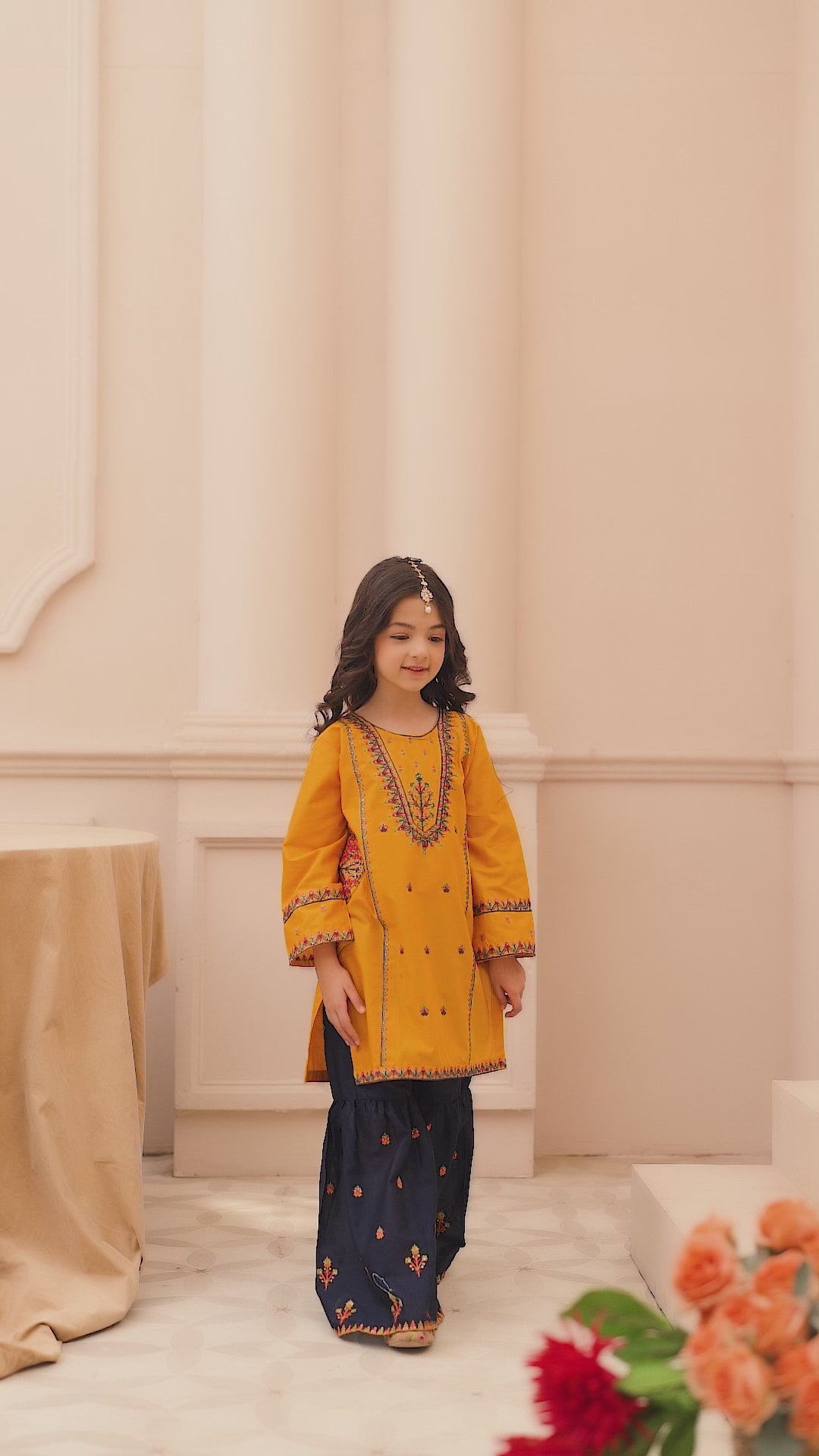 Sunshine-10 – Yellow 2-Piece Cotton Gharara Set for Girls